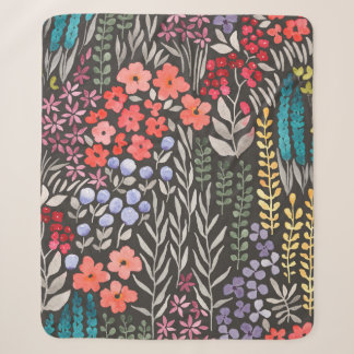 Couverture Sherpa Beau jardin fleuri coloré sans couture motif