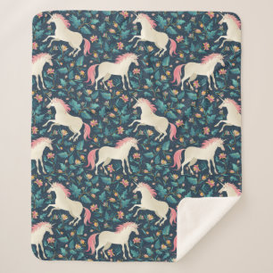 Couverture Sherpa Beau motif magique de licorne