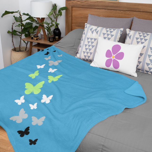 Couverture Sherpa Beau Papillon Fierté Agender  (Créateur téléchargé)