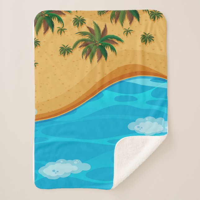 Couverture Sherpa Beau Paysage De Plage (Devant)