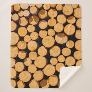 Couverture Sherpa Beaucoup de chênes à tronc de bois arbres ronds en