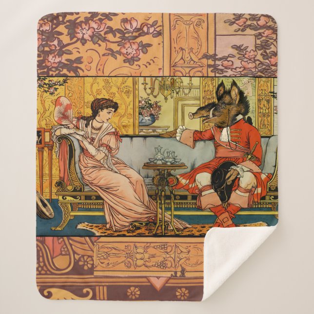 Couverture Sherpa Beauté Beast Classic Fairy Tale Caractères (Devant)