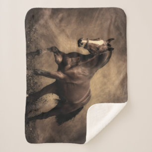 Couverture Sherpa Beautiful horse throw pillow