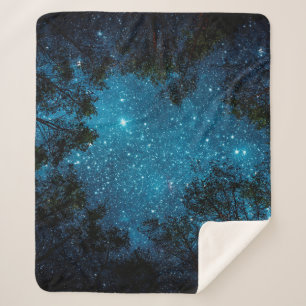 Couverture Sherpa Beautiful night sky, the Milky Way and the trees. 