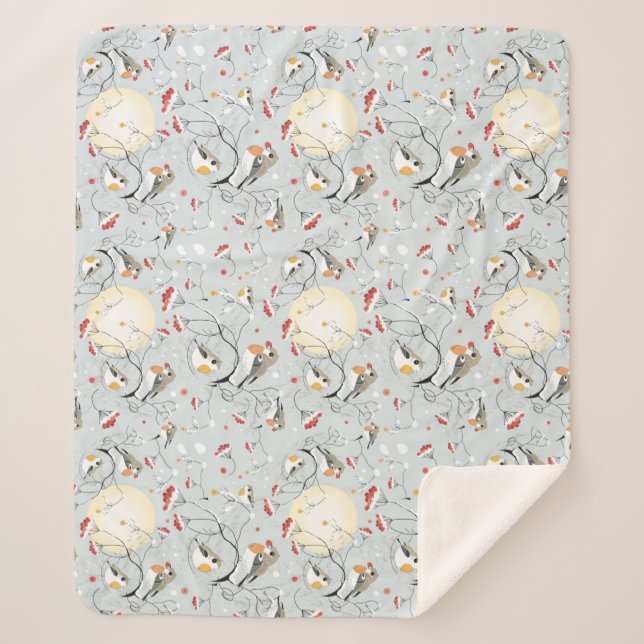 Couverture Sherpa Beaux oiseaux d'hiver (Devant)