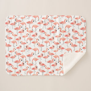 Couverture Sherpa Bébé de partie de Flamant rose