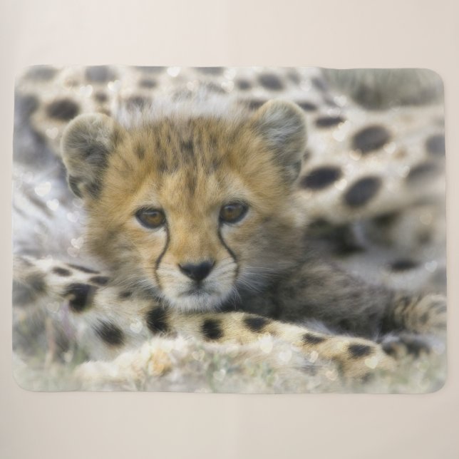Couverture Sherpa Bébé Guépard (Devant (Horizontal))