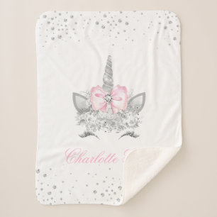 Couverture Sherpa Bébé personnalisé de licorne