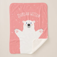 Bébé rose gris à l'ours polaire blanc
