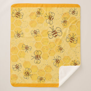 Couverture Sherpa Bee Buzzing Honey Bees mignonne