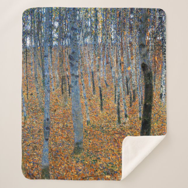 Couverture Sherpa Beech Grove I | Gustav Klimt | (Devant)