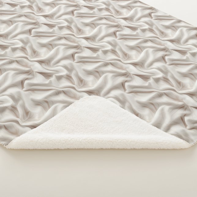 Couverture Sherpa Beige Neutre, Crème et Ivoire (3/4)