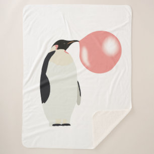 Couverture Sherpa Belle bulle de gomme Penguin soufflante bulle