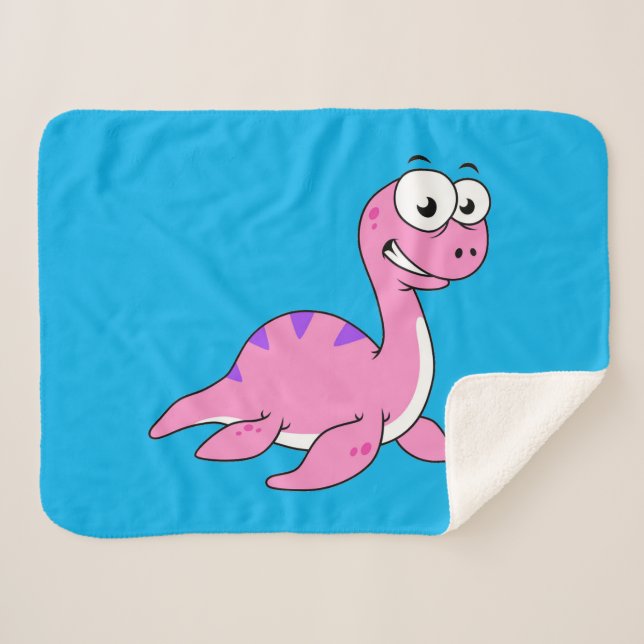 Couverture Sherpa Belle Illustration Du Monstre Loch Ness. (Devant (Horizontal))