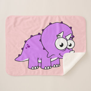 Couverture Sherpa Belle Illustration D'Un Tricératops.