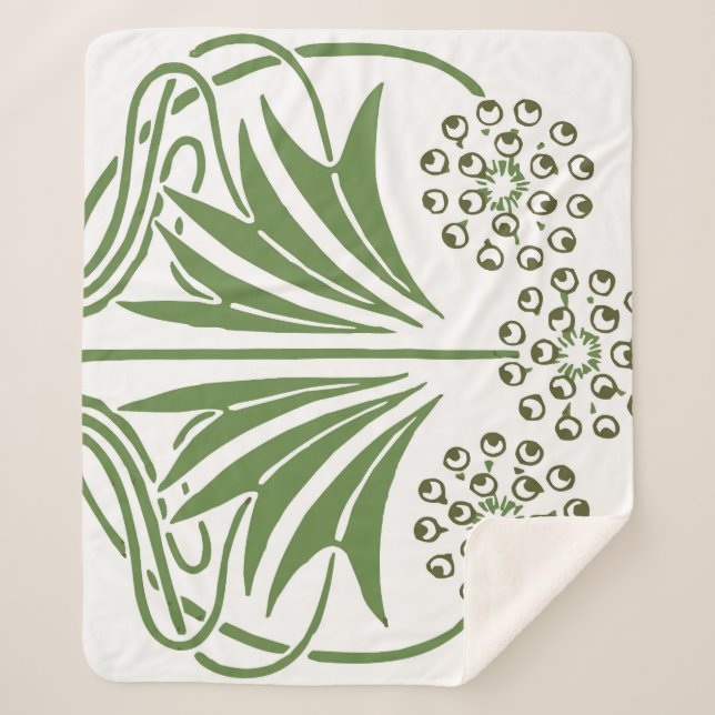 Couverture Sherpa Belle illustration vintage. (Devant)