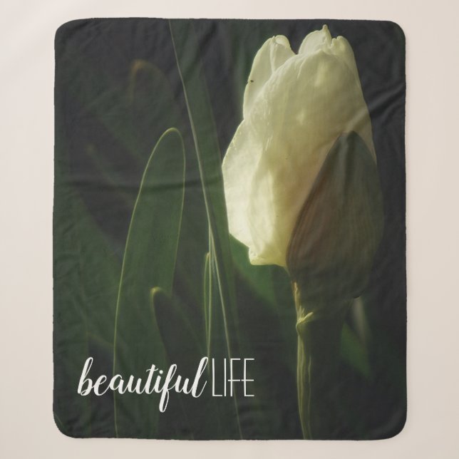 Couverture Sherpa Belle Phrase de vie Daffodil Photographie (Devant)