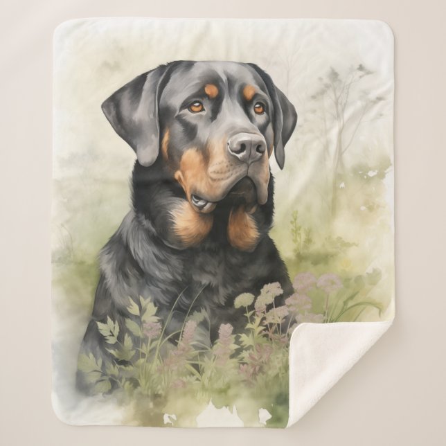 Couverture Sherpa Belle Rottweiler (Devant)