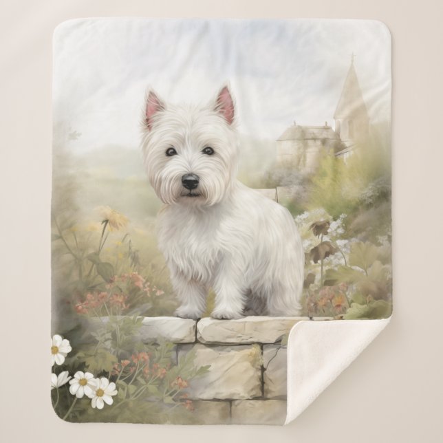 Couverture Sherpa Belle Westie (Devant)