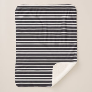 Couverture Sherpa Belles rayures blanches noires