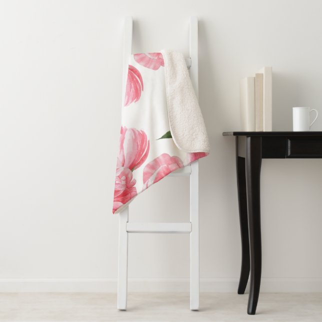 Couverture Sherpa Belles Roses (En situation)