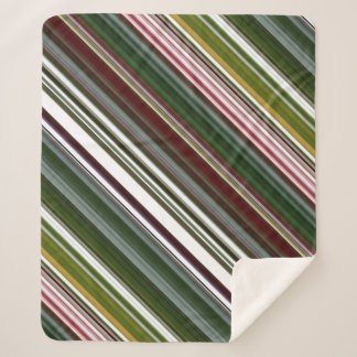 Couverture Sherpa Berry Bush Green and Red Stripe