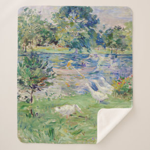 Couverture Sherpa Berthe Morisot - Fille en bateau avec oie