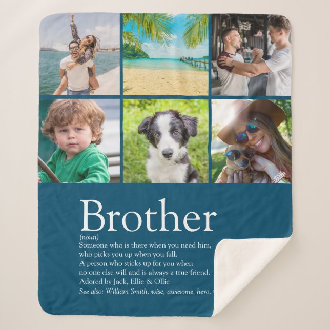 Couverture Sherpa Best Ever Brother 6 Photo Collage (Devant)