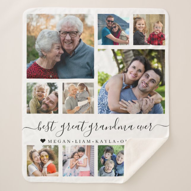 Couverture Sherpa Best Great Grandma Ever 10 Photo Collage  (Devant)