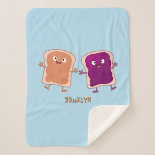 Couverture Sherpa Beurre d'arachide mignonne et caricature sandwich