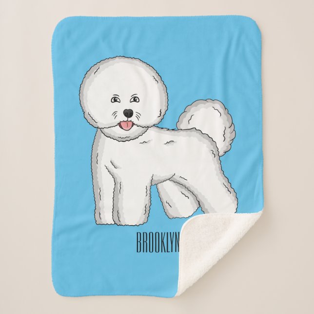 Couverture Sherpa Bichon frise dog dessin animé (Devant)