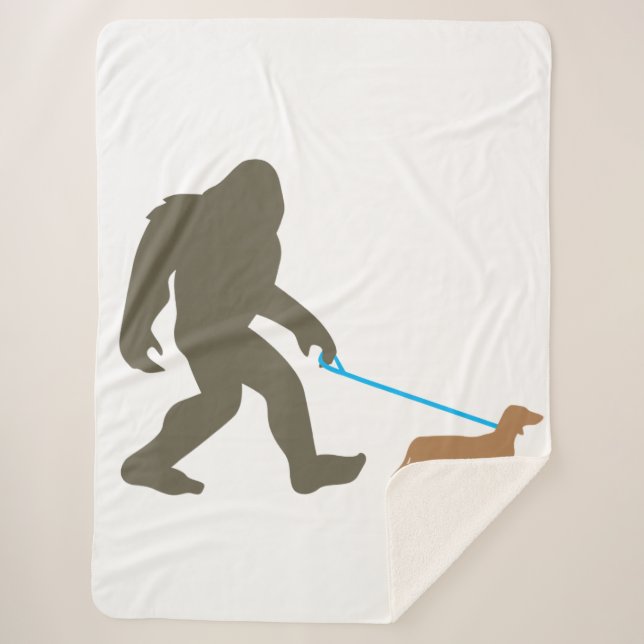 Couverture Sherpa Bigfoot Walking Dachshund Sasquatch Doxie Dog Gift (Devant)