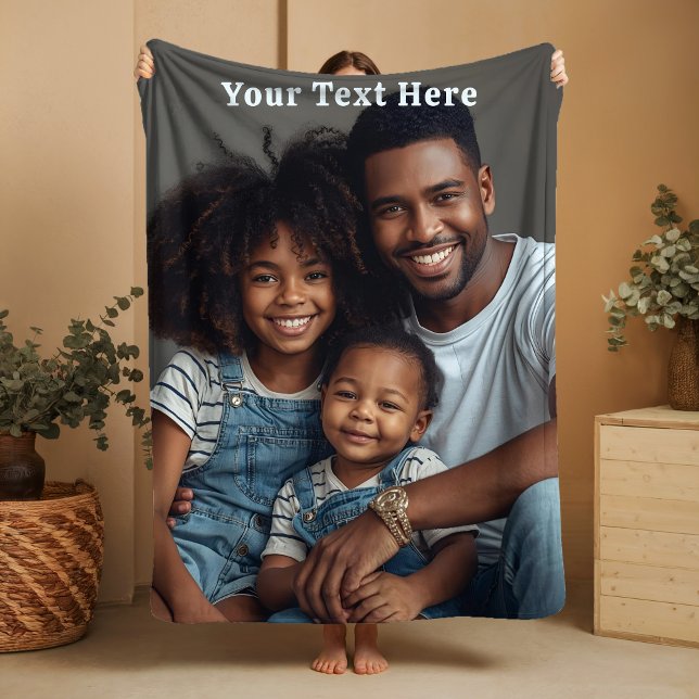 Couverture Sherpa Birthday Gift for Dad Sherpa Blankets Photo Text (Créateur téléchargé)
