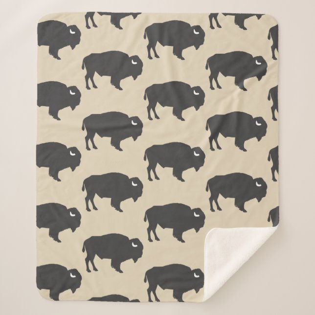 Couverture Sherpa Bison de buffle gris rustique (Devant)