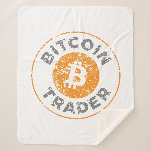 Couverture Sherpa Bitcoin Trader Grunge Texte Cercle Plan Blanc (Devant)