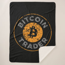 Bitcoin Trader Grunge Texte Cercle Plan Noir