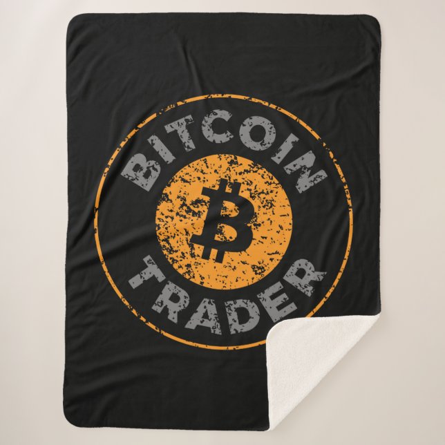 Couverture Sherpa Bitcoin Trader Grunge Texte Cercle Plan Noir (Devant)