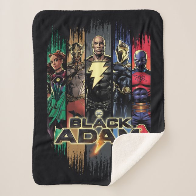 Couverture Sherpa Black Adam Characters In Stripes Graphic (Devant)