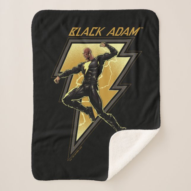 Couverture Sherpa Black Adam Lightning Bolt Illustration du caractèr (Devant)