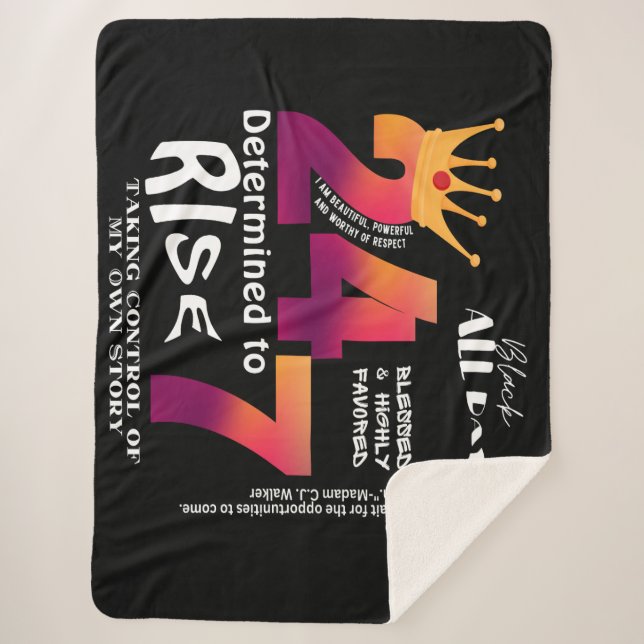 Couverture Sherpa Black All Day 24/7 Slogan Graphic (Devant)