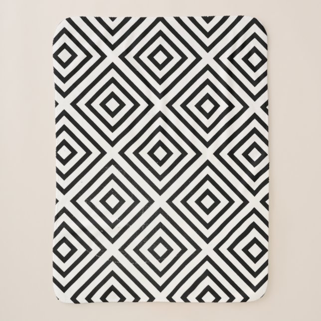 Couverture Sherpa Black and white checked digital wallpaper (Devant)