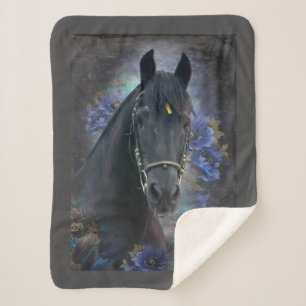 Couverture Sherpa Black Beauty Friesian Horse - Blanket