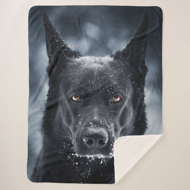 Couverture Sherpa Black German Shepherd (Devant)