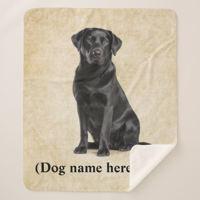 Couverture Sherpa Black Lab Dad Personalized Dog Blanket (Devant)