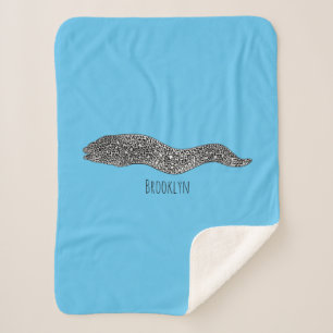 Couverture Sherpa Black spotted moray eel cartoon