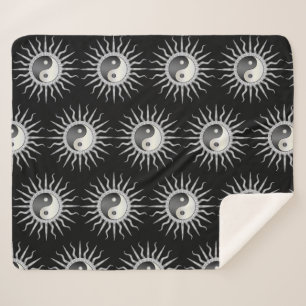 Couverture Sherpa Black Starburst Yin Yang