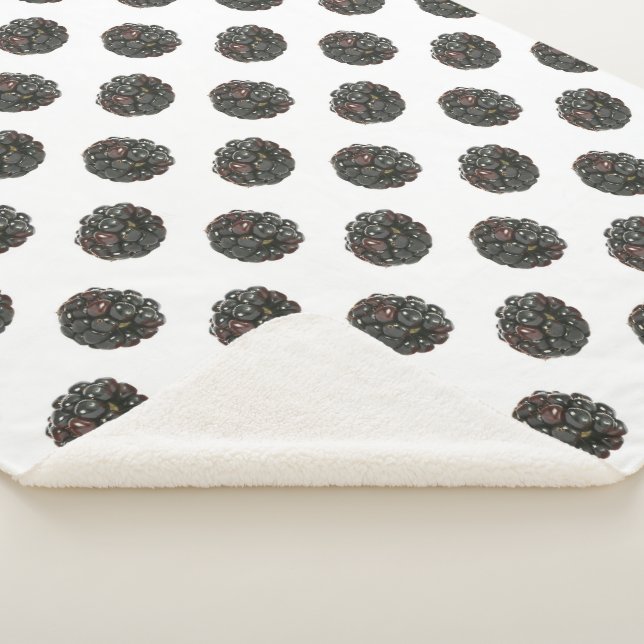 Couverture Sherpa Blackberry. Pois. modèle de fruits (3/4)