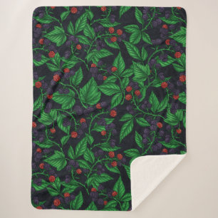 Couverture Sherpa Blackberry sur gris foncé