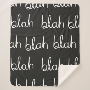 Couverture Sherpa Blah bla motif sans couture.