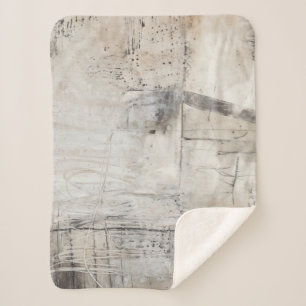 Couverture Sherpa Blanc et en bronze noirs